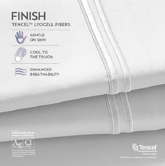 Premium Cooling Antimicrobial Tencel Sheet Set by PureCare