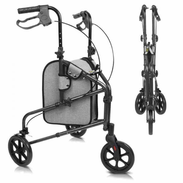 3-Wheel Rollator Walker by Vive Health in Black