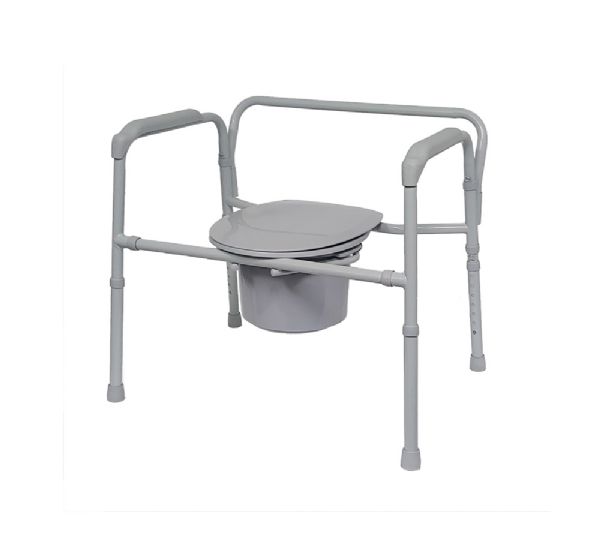 Bariatric Folding Steel Elongated Commode by Rhythm Healthcare