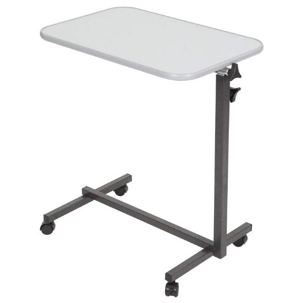 Compact Tilting Overbed Table with Wheels by Vive Health