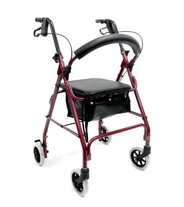 Lightweight Foldable Aluminum Rollators with Padded Seat and Storage Basket by Karman Healthcare