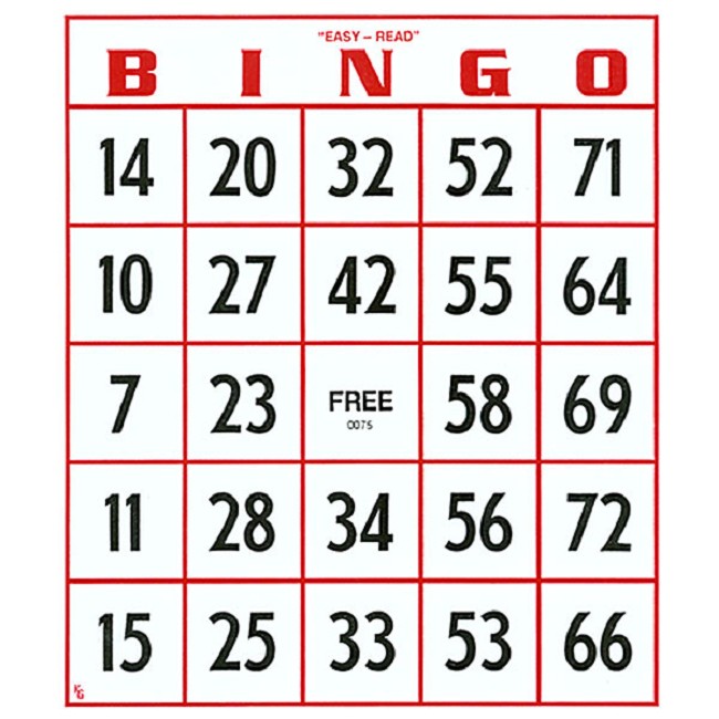 EZ to Read Bingo Cards DISCOUNT SALE - FREE Shipping