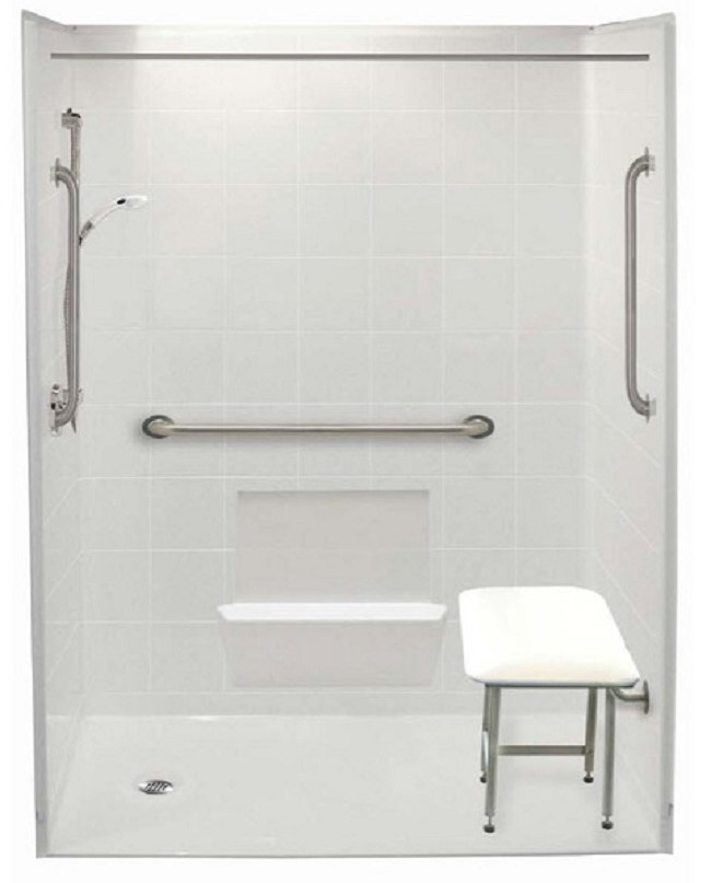 Five Piece 60 in. x 31 in. Wheelchair Accessible Shower