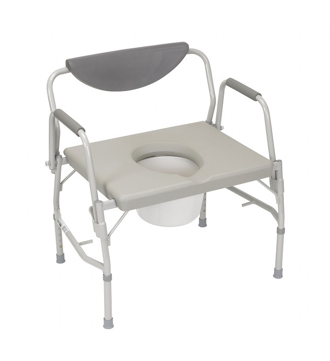 Bariatric Adjustable Height Bedside Drop Arm Commode