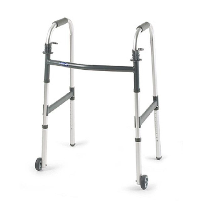 Dual Release Walker With Three Inch Fixed Wheels