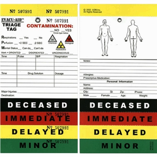 Start Triage Tags Printable