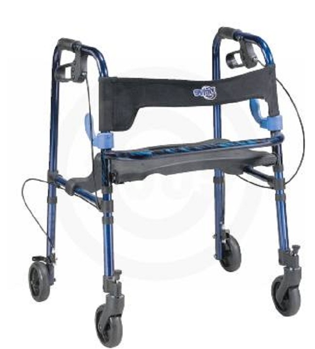 Drive Medical Clever-Lite Easy Folding Rollator Walker with Seat