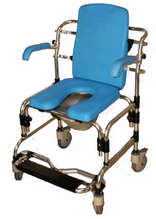 Caspian Mobile Shower Commode Chair - FREE Shipping