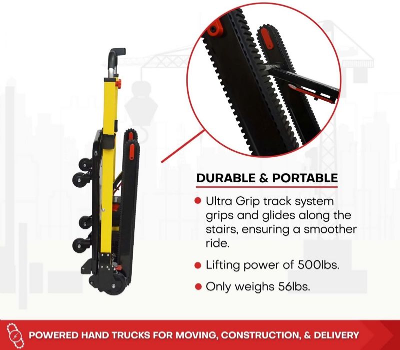 Voltstair Hercules Motorized Battery Stair Climbing Hand Truck Portable Dolly for Transportation Moving Lifting with 500 lbs. Weight Capacity - Features Straps | Brakes | Speed Control Picture