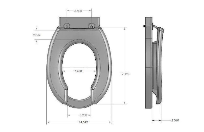 7W Big John Toilet Seat with Open Front, Large Opening, Durable ABS Plastic, and 1200 lbs. Capacity Picture