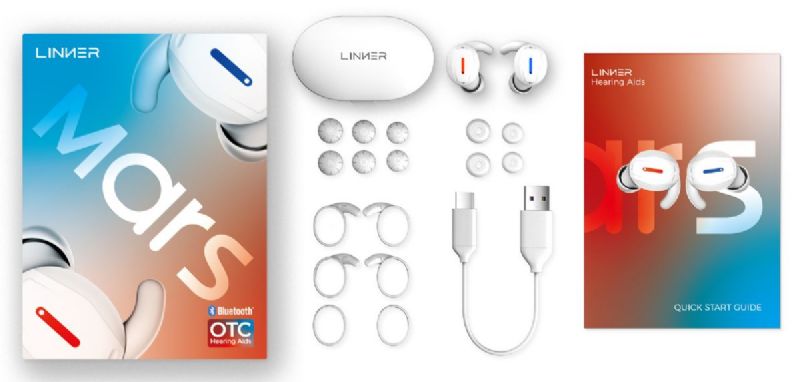 Rechargeable Hearing Aids with Hearing Amplifier and Noise Canceling - LINNER Mars Picture