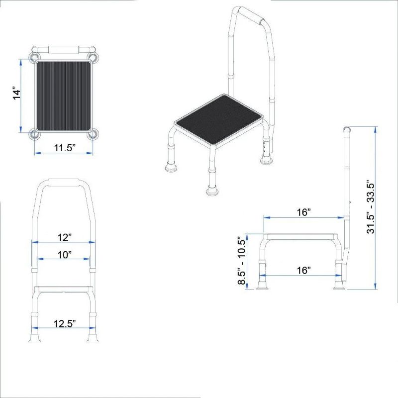 Step Stool with Single or Double Handrail and 750 Pounds Weight Capacity Picture