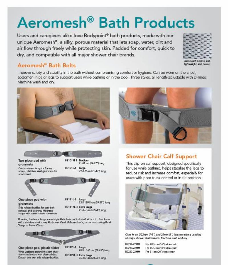 Aeromesh Rapid-Dry Shower Chair Bath Belts from Bodypoint Picture