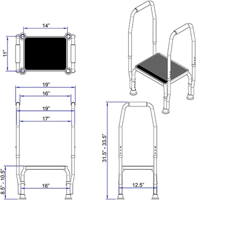 Step Stool with Single or Double Handrail and 750 Pounds Weight Capacity Picture