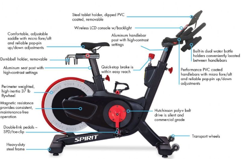 CIC850 Commercial Indoor Exercise Bike by Spirit Fitness Picture