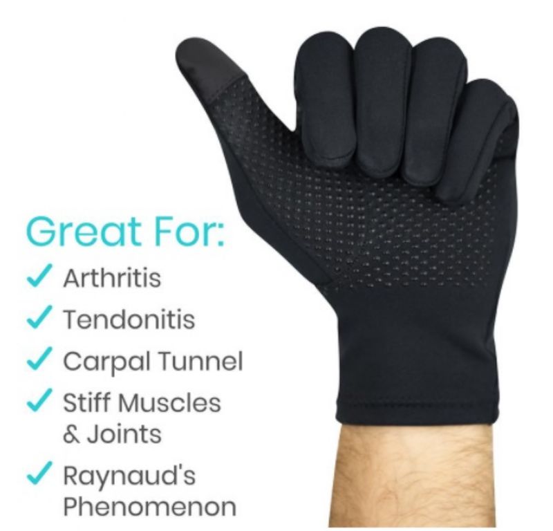 Copper Arthritis Gloves with Non-Slip Grip | Full Finger Gloves from Vive Health Picture