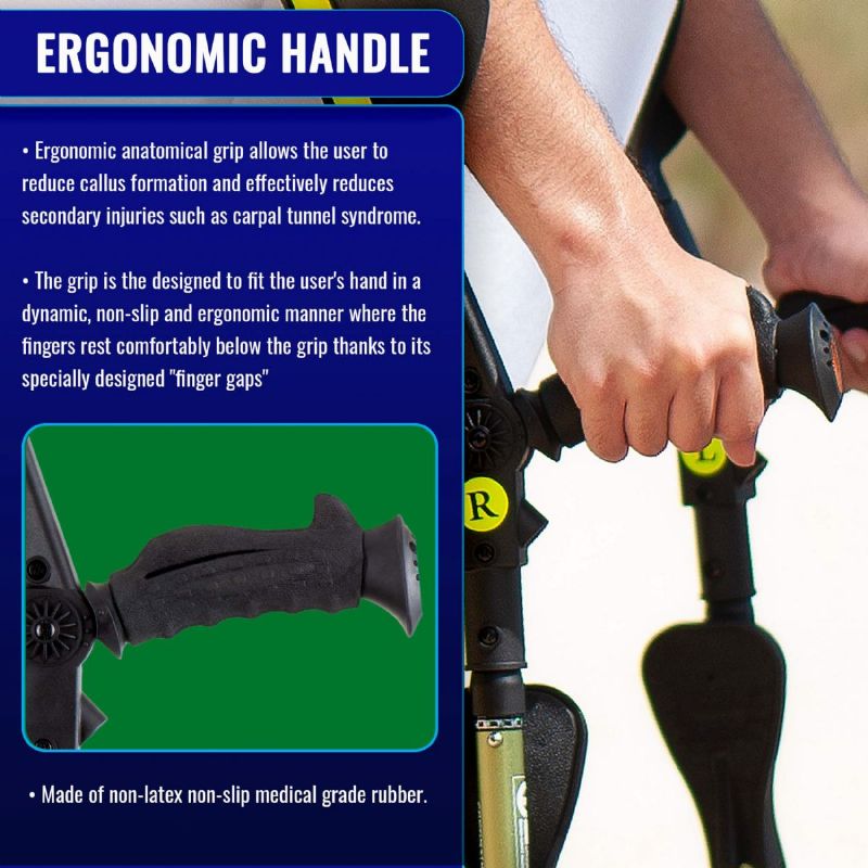 7G Ergobaum Royal Ergonomic Pain Reducing Forearm Crutches (Pair) Picture