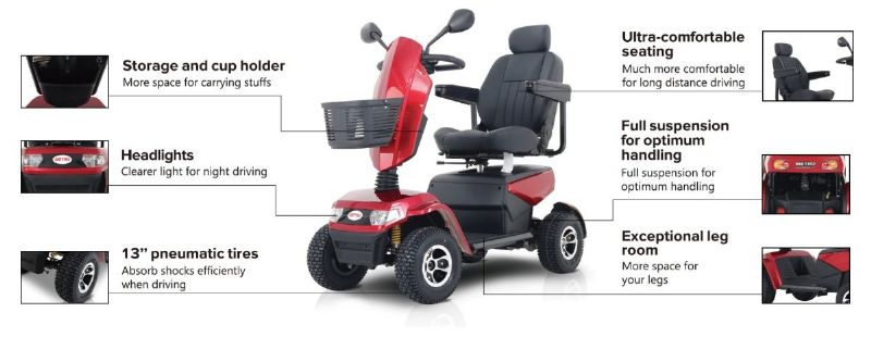 Electric Mobility Scooter with 45 Mile Range - S800 Series by Metro Mobility Picture