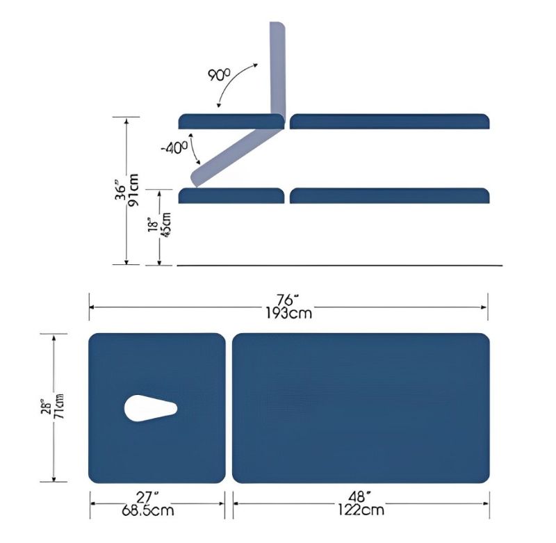 Adjustable Treatment Table with 2 Sections or 3 Sections - Sienna by Stonehaven Medical Picture