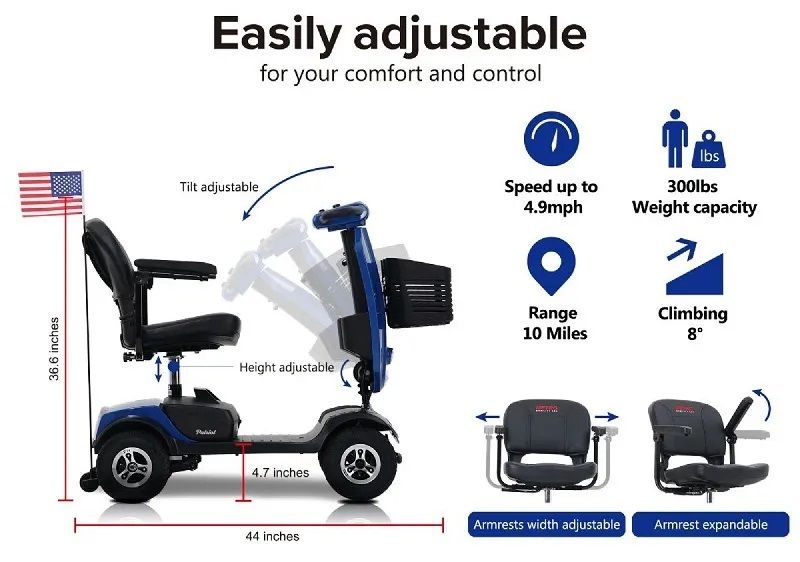 Mobility Scooter PATRIOT with Anti-Tip Wheels by Metro Mobility Picture