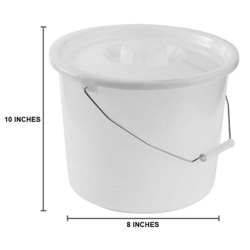 12-Quart Durable Commode Pail with Lid - Compatible With Most Bedside and Standard Commode Chairs Picture