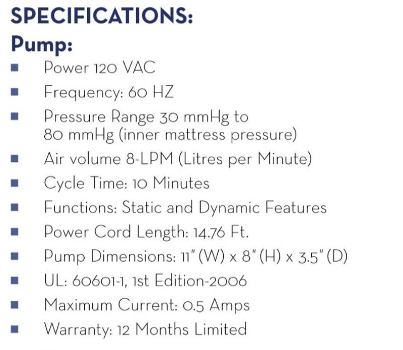 Drive Medical Electric Pump for Med-Aire 14027 Alternating Pressure and Low Air Loss Mattress Systems Picture