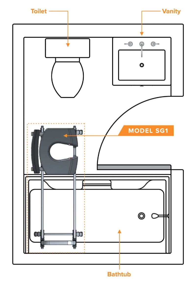 Sliding Tub Transfer Bench with Commode Seat | ShowerGlyde by SolutionBased Picture