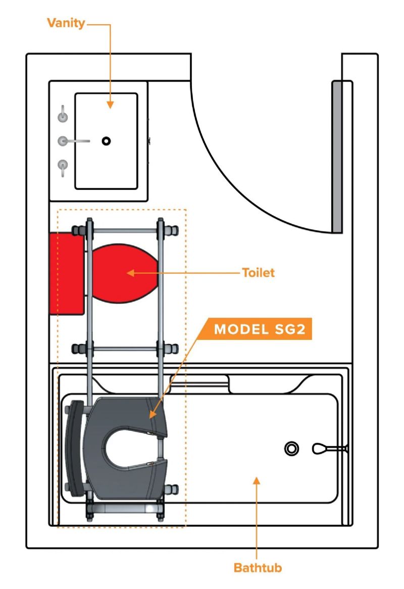 Sliding Tub Transfer Bench with Commode Seat | ShowerGlyde by SolutionBased Picture