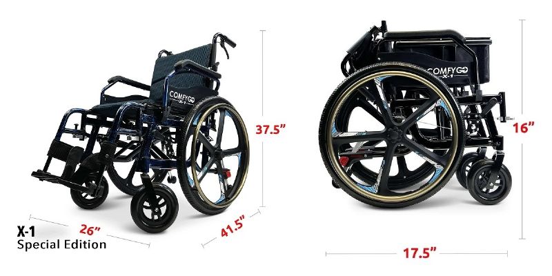 ComfyGO X-1 Lightweight Manual Wheelchairs With Quick-Detach Wheels Picture