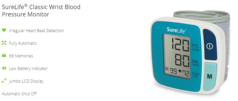 SureLife Premium Talking Arm Blood Pressure Monitor w/Universal Cuff - (1  per Box)