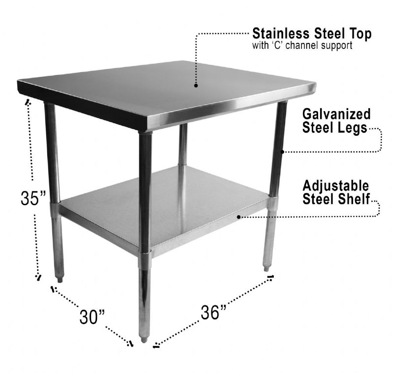 Stainless Steel Lab Table with Adjustable Shelf Picture
