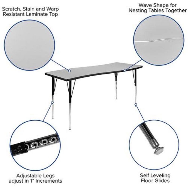 Flash Furniture Wave Activity Classroom Table Picture