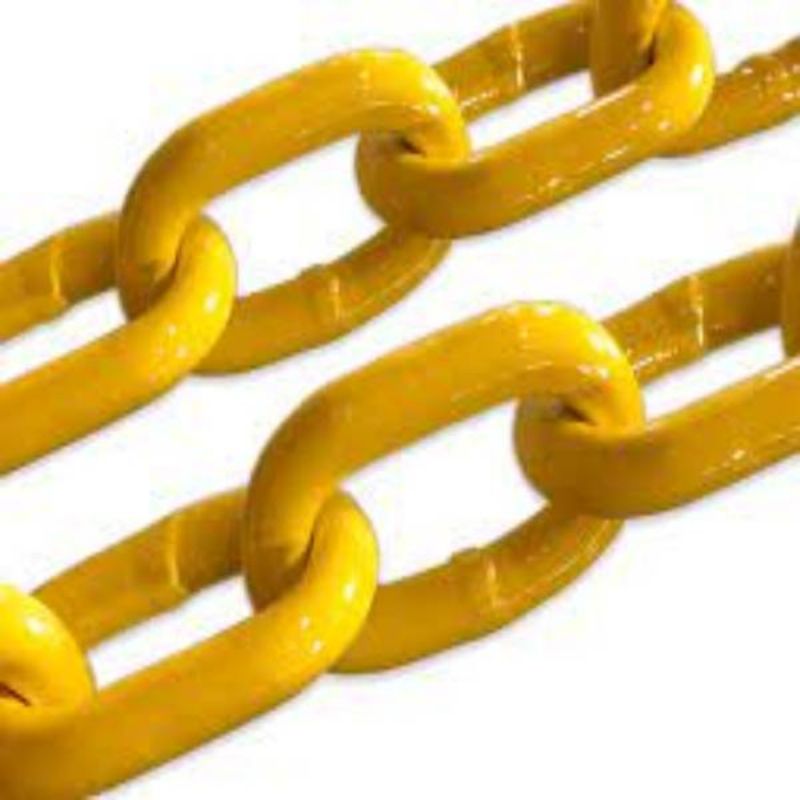 Picture is the up close yellow buying option to show the Plastisol Coat on the chain