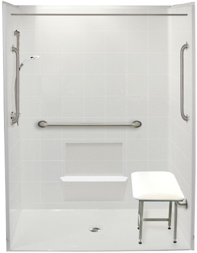 3-Piece Wheelchair Accessible Corner Shower