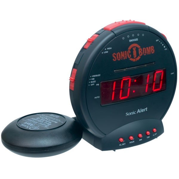 sonic bomb alarm clock video
